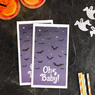 Serviette En Papier Starry Sky Dusk Bats Oh Baby Halloween Douche