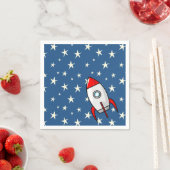 Serviette En Papier Starry Sky Fat Rocket Ship (En situation)