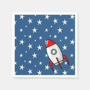 Serviette En Papier Starry Sky Fat Rocket Ship