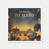 Serviette En Papier Starry Western Cowboy 1st Birthday Rodeo (Devant)