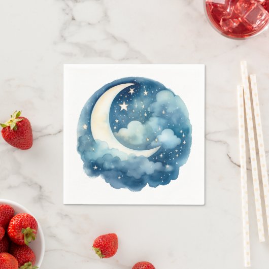 Serviette En Papier Stars et lune rêveuse serviette (En situation)