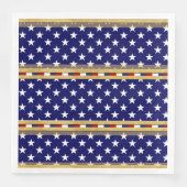 Serviette En Papier Stars Gold Blue Papier Napkin (Devant)
