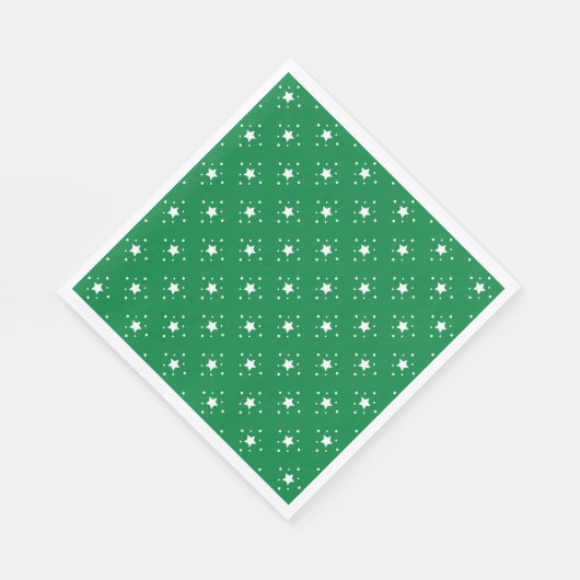 Serviette En Papier Stars Green Christmas Background (Coin)