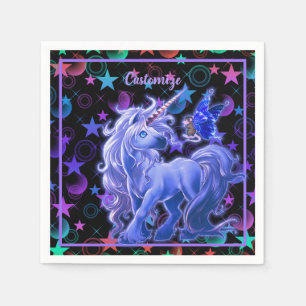 Serviette En Papier Stars 'n Stuff Blue Unicorn