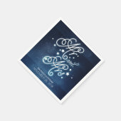Serviette En Papier Stars Navy Enchantait M. et Mme Mariage (Coin)