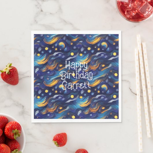Serviette En Papier Stars Night Sky Anniversaire (En situation)