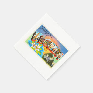 Serviette En Papier State Florida FL Vieux souvenir Vintage voyage