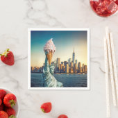 Serviette En Papier Statue de la Liberté avec cône de glace (En situation)