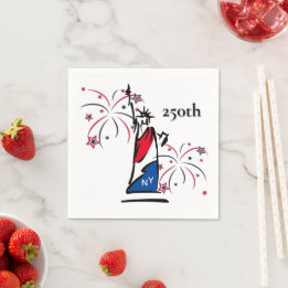 Serviette En Papier Statue de la Liberté avec feux d'artifice 250e Ind