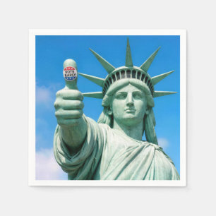 Serviette En Papier Statue de la Liberté avec un autocollant de vote a