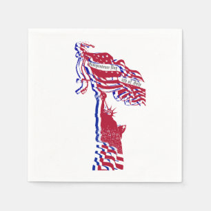 Serviette En Papier Statue de la Liberté drapeau américain et votre te