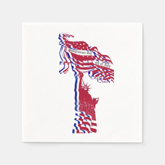 Serviette En Papier Statue de la Liberté drapeau américain et votre te (Devant)