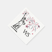 Serviette En Papier Statue de la Liberté Feu d'artifice Monogrammé (Coin)
