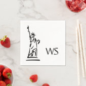 Serviette En Papier Statue de la Liberté initialisée (En situation)