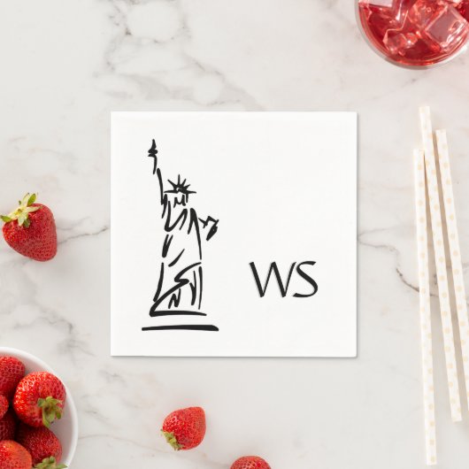 Serviette En Papier Statue de la Liberté initialisée (En situation)