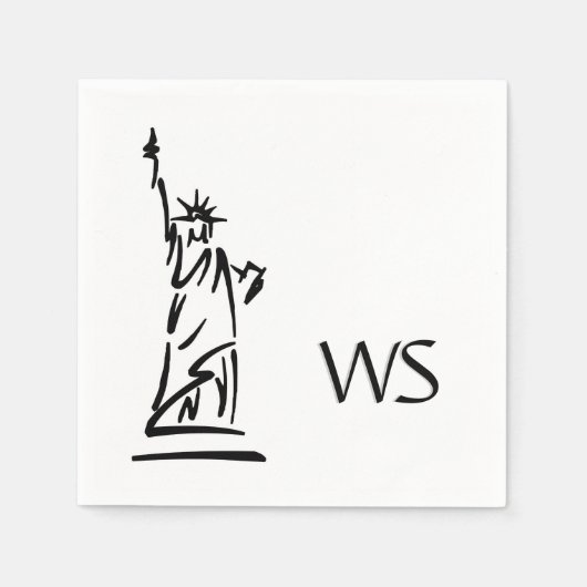 Serviette En Papier Statue de la Liberté initialisée (Devant)