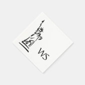 Serviette En Papier Statue de la Liberté initialisée (Coin)