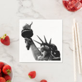 Serviette En Papier Statue de la Liberté Noir & Blanc (En situation)