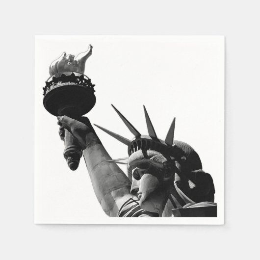 Serviette En Papier Statue de la Liberté Noir & Blanc (Devant)