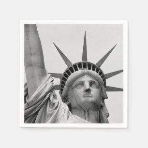 Serviette En Papier Statue de la Liberté noir et blanc New York