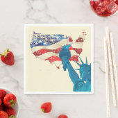 Serviette En Papier Statue Grunge De La Liberté (En situation)