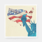 Serviette En Papier Statue Grunge De La Liberté (Devant)