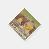 Serviette En Papier Statues des Bouddhas assis | Ayutthaya, Thaïlande (Coin)