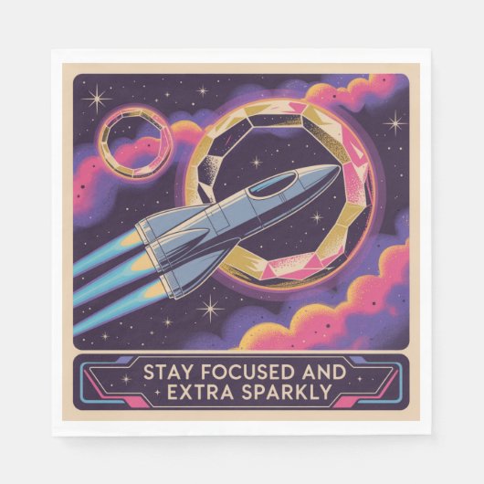 Serviette En Papier Stay Focused And Extra Sparkly (Devant)