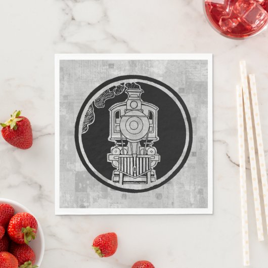 Serviette En Papier Steam Engine Locomotive (En situation)