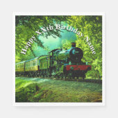 Serviette En Papier Steam Train Man's Birthday Party (Devant)