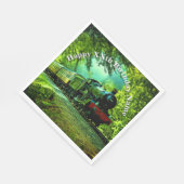 Serviette En Papier Steam Train Man's Birthday Party (Coin)