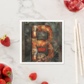 Serviette En Papier Steampunk - Alphabet - B pour Ceintures (En situation)
