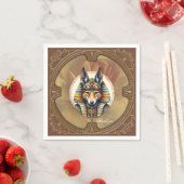 Serviette En Papier Steampunk Anubis Fox Portrait (En situation)