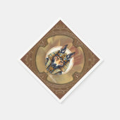 Serviette En Papier Steampunk Anubis Fox Portrait (Coin)