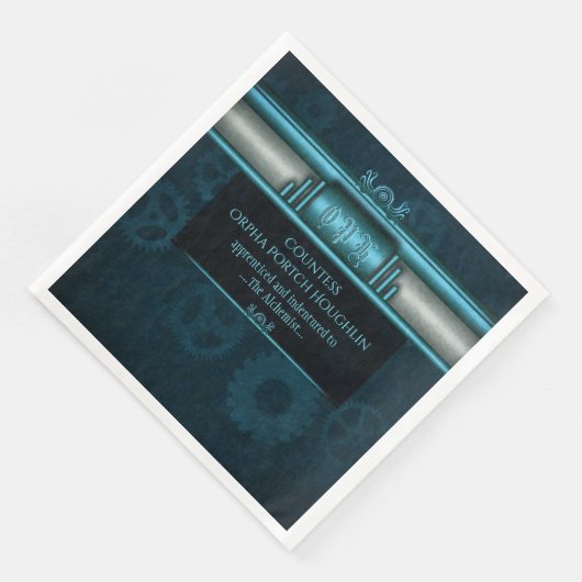 Serviette En Papier Steampunk, bleu glacé sur les échoppes turquoises, (Coin)