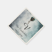 Serviette En Papier Steampunk Coeur Turquoise Monogramme Mariage Napki (Coin)