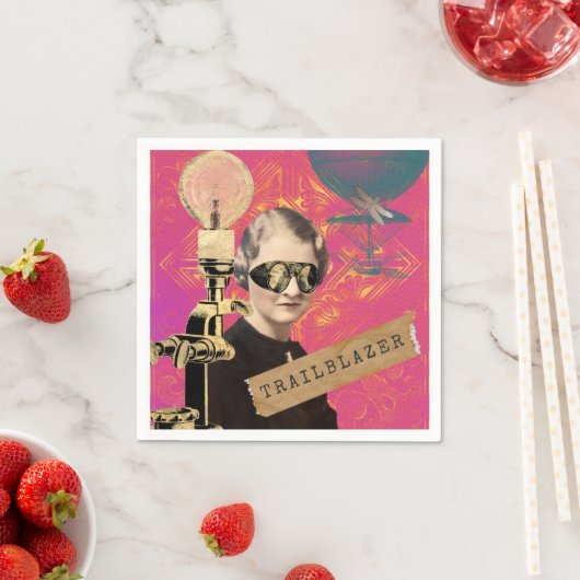 Serviette En Papier Steampunk Femme Trailblazer Pop Art (En situation)