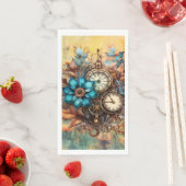 Serviette En Papier Steampunk Floral (En situation)