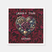 Serviette En Papier Steampunk Gothique Mariage à thème personnalisé (Devant)