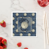 Serviette En Papier Steampunk gothique punk horloges & crânes papier (En situation)
