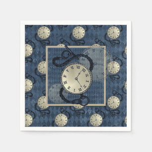 Serviette En Papier Steampunk gothique punk horloges & crânes papier