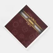 Serviette En Papier Steampunk, laiton et marron avec Monogramme (Coin)