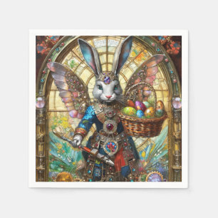 Serviette En Papier Steampunk Lapin de Pâques Guerrier Angel