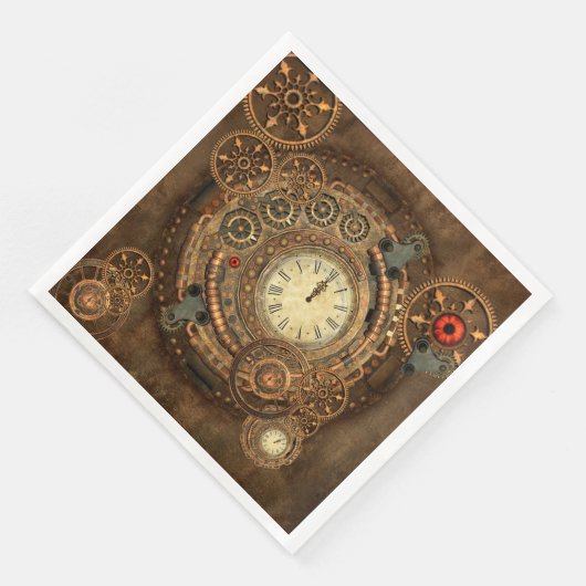 Serviette En Papier Steampunk, merveilleuse horloge (Coin)
