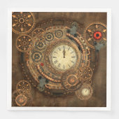 Serviette En Papier Steampunk, merveilleuse horloge (Devant)
