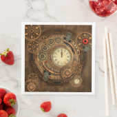 Serviette En Papier Steampunk, merveilleuse horloge (En situation)