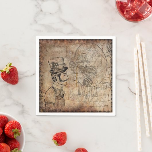Serviette En Papier Steampunk Napkin designs (En situation)