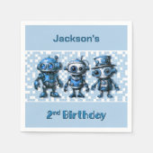 Serviette En Papier Steampunk Robot Thème 2ème anniversaire (Devant)