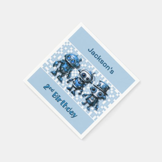 Serviette En Papier Steampunk Robot Thème 2ème anniversaire (Coin)