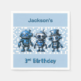Serviette En Papier Steampunk Robot Thème 3ème anniversaire fête